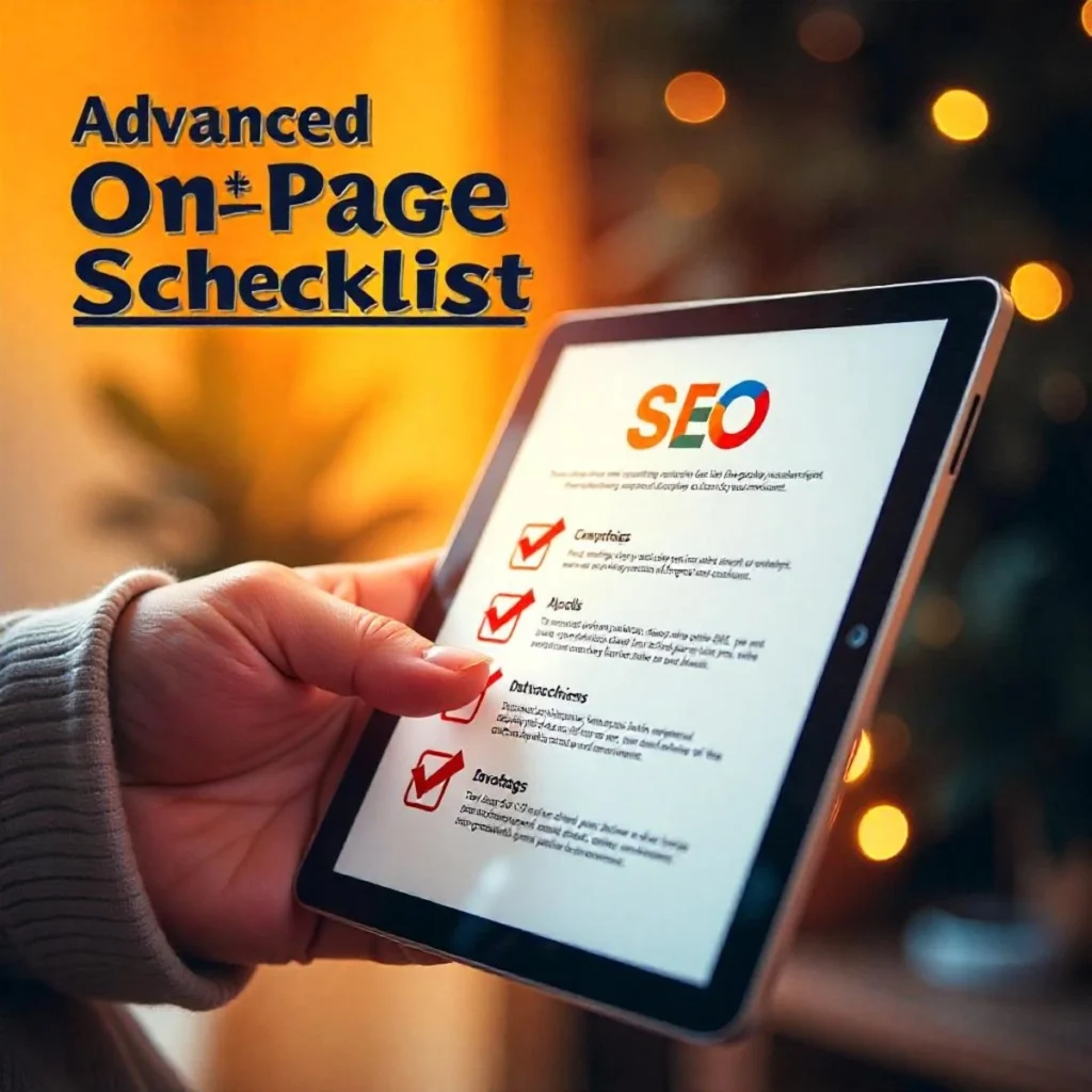 2025 On-Page SEO Checklist 2025-Banner with SEO icons