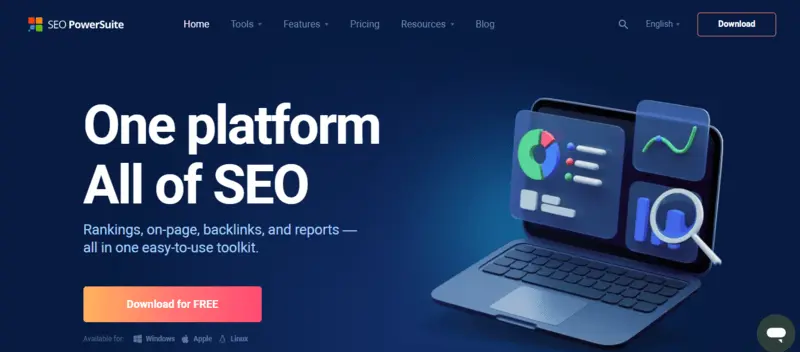 SEO PowerSuite Review dashboard screenshot