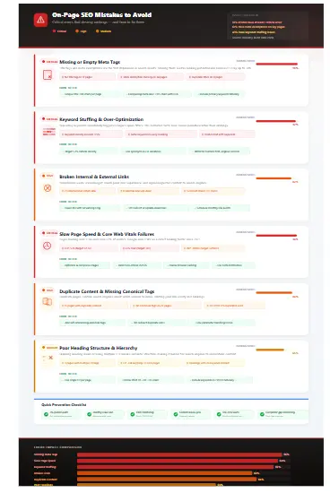 On-Page SEO Checklist highlighting common SEO mistakes to avoid