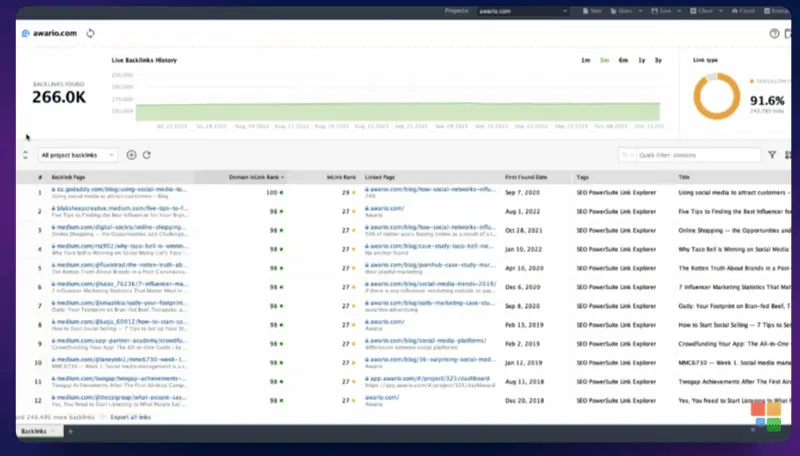 Backlink index with 6.5 trillion URLs in SEO PowerSuite