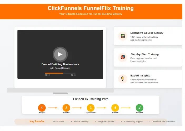 ClickFunnels FunnelFlix Training - A valuable resource mentioned in this ClickFunnels Review