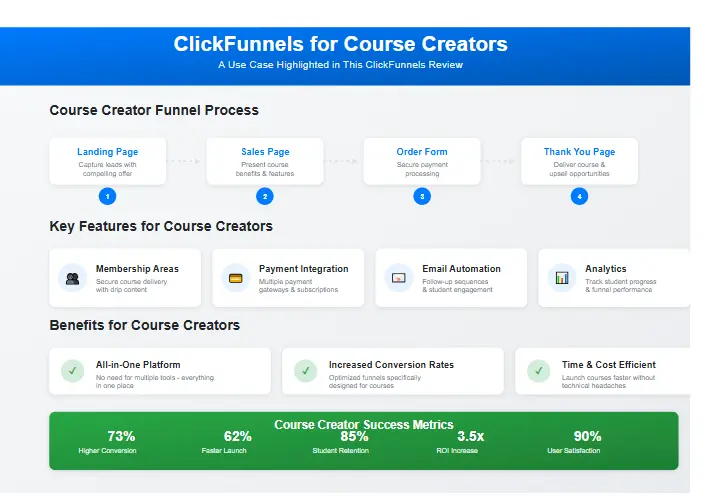 ClickFunnels for Course Creators - A use case highlighted in this ClickFunnels Review