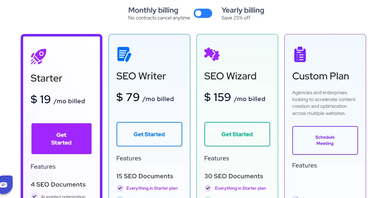 Outranking Review pricing comparison table