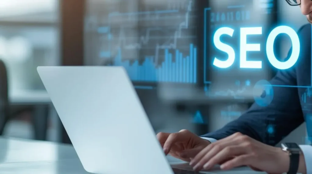 Expert SEO International professional analyzing data on multiple monitors