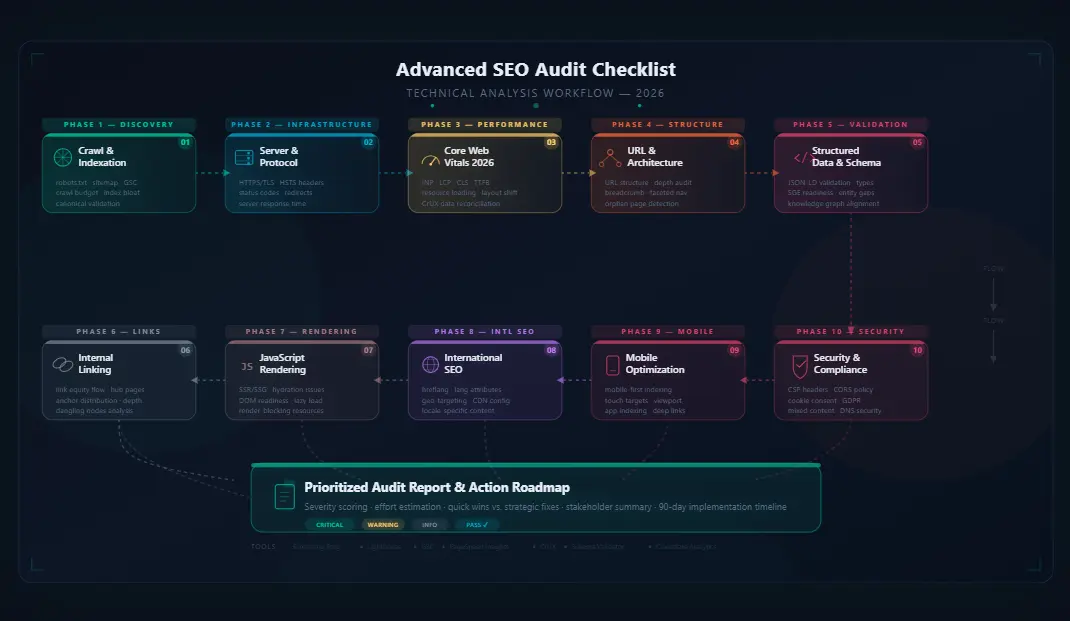 advanced SEO audit checklist technical analysis process 2026