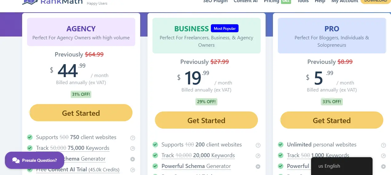 rank math pro Review pricing comparison
