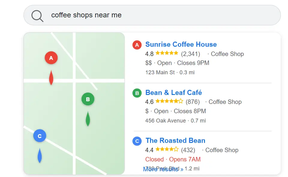 Local SEO Guide showing real business visibility on Google Maps and local search results