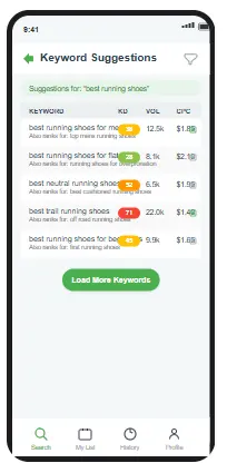 KWFinder Mobile App Interface for On-the-Go Research