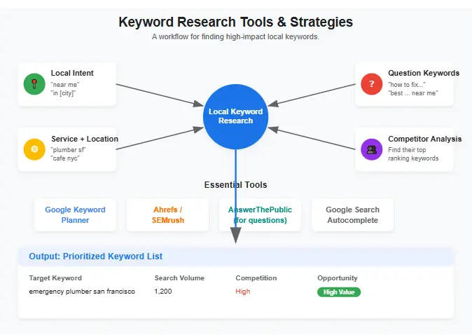 Keyword research tools and strategies for local SEO optimization