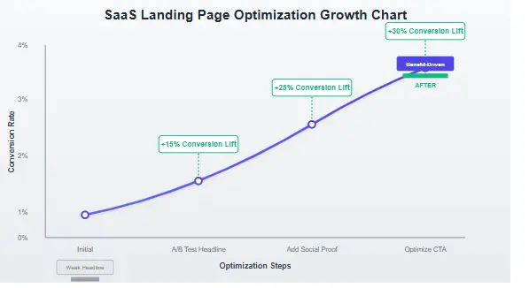SaaS Landing Page Optimization Growth Chart