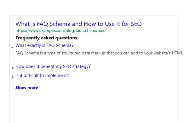FAQ Schema in Search Results