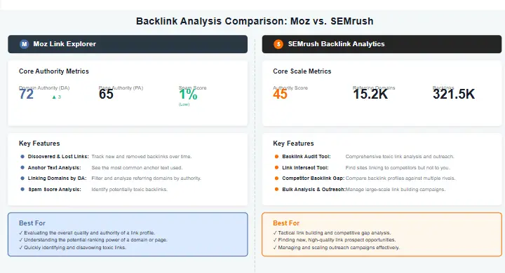 Backlink Analysis Tools Comparison