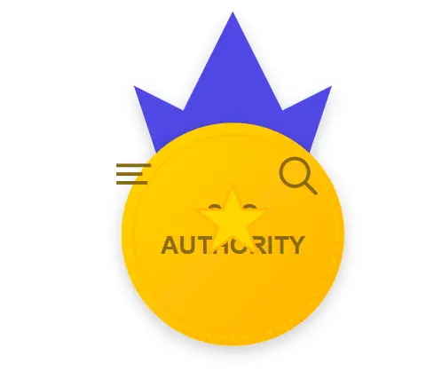 Icon representing a medal or trophy for brand authority achieved through SEO content