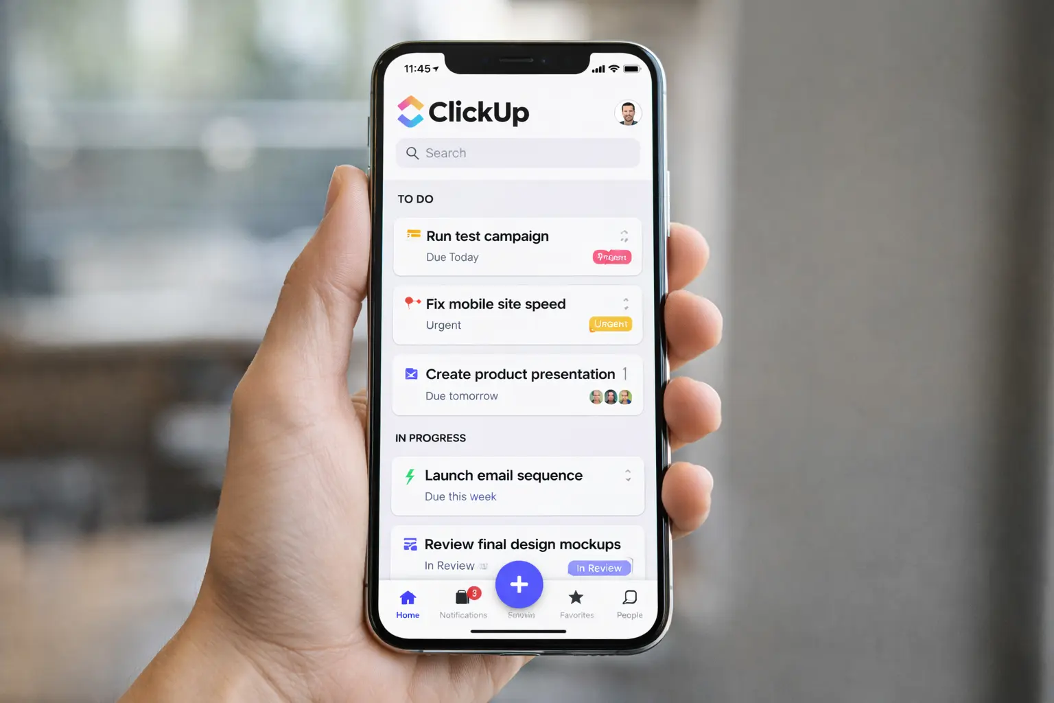 ClickUp Mobile App Interface