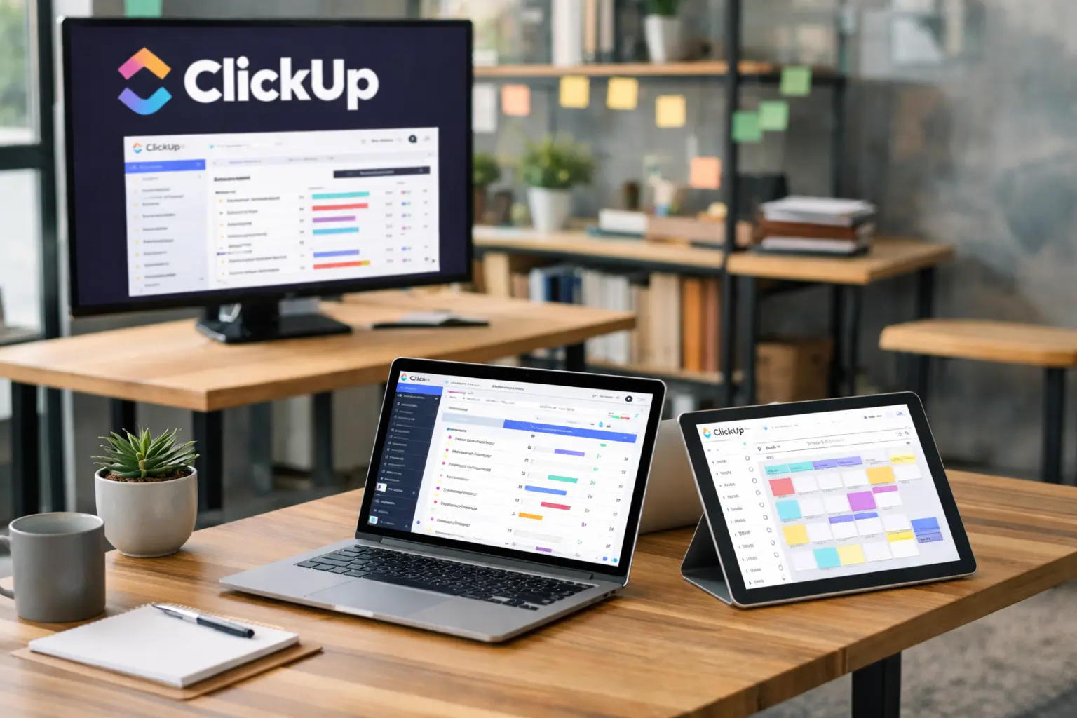Team Using ClickUp for Collaboration