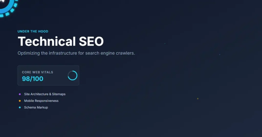 Mechanical gears representing technical SEO optimization