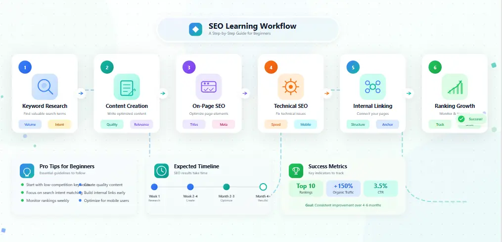 SEO for Beginners keyword research workflow