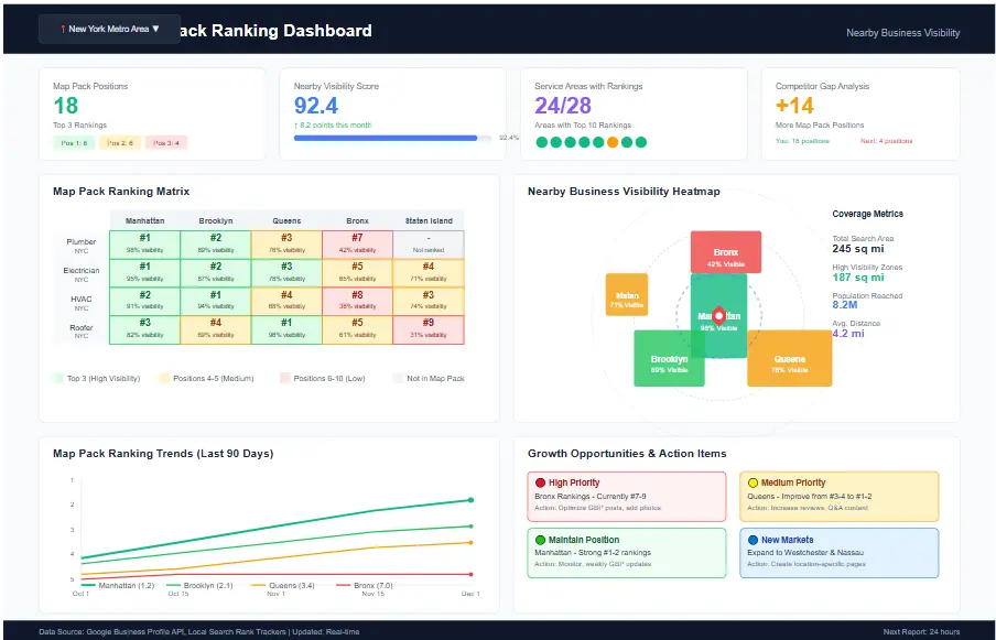 Local SEO Service map pack ranking example for nearby business searches