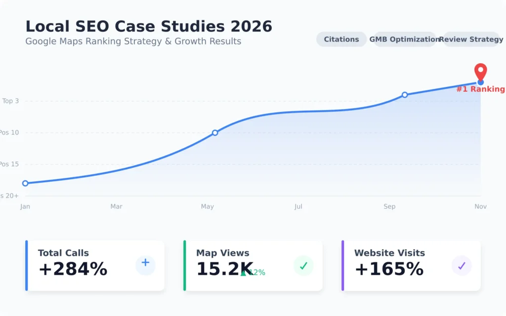 Local SEO Case Studies 2026 Google Maps ranking strategy growth results