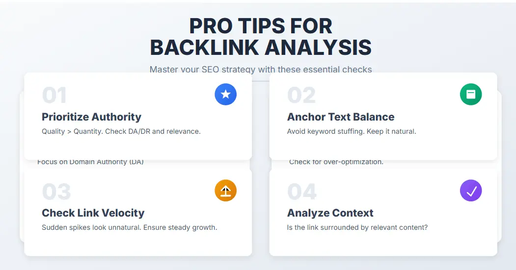 Pro Tips for Backlink Analysis