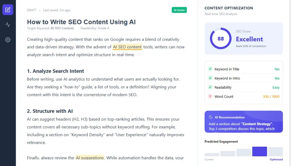 AI content workflow diagram showing efficiency